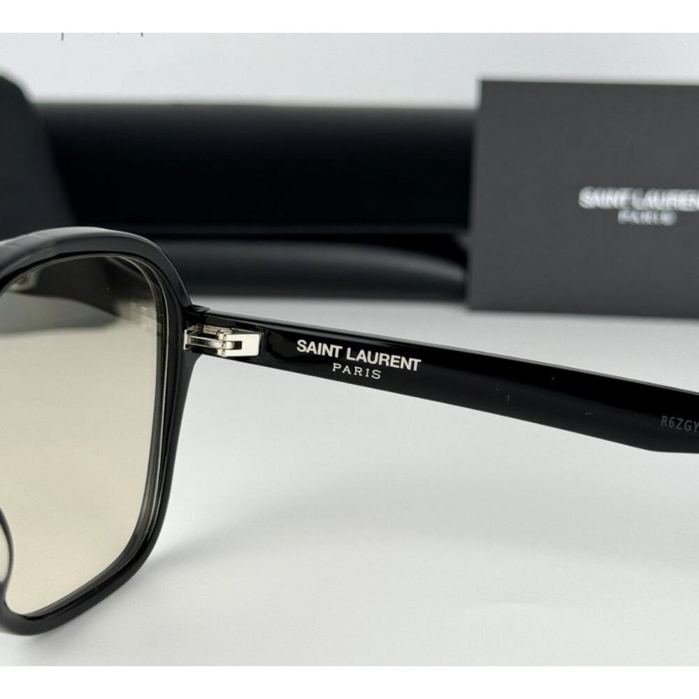 SAINT LAURENT SL 545 001 Black Yellow Women Large Sunglasses AUTHENTIC - Picture 6 of 11